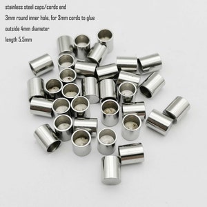 ShapesbyX 10pcs Stainless Steel Cord End Cap from 2mm to 10mm Jewelry Making Beads Tie Ends Cap image 3