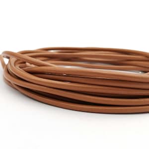 ShapesbyX 9 Feet 3mm Light Brown Genuine Leather Cords, Round Real Cowhide Leather Color RLG3M20-2