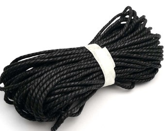 Schwarze Makramee-Schnur, Hanf-Baumwoll-Seil, 2.5 mm