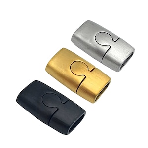 ShapesbyX 1 Piece 6mm Brushed Stainless Steel Clasp 6mmx2.5mm Magnetic Closure for Jewelry Making Hold Tight SS15-4