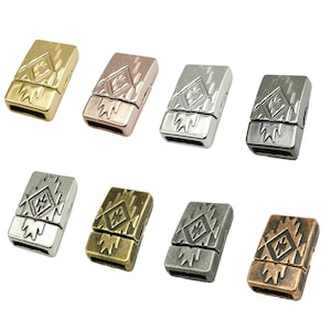 ShapesbyX 10mm Flat Magnetic Clasps for Bracelet Making Flat Leather Cord End MT677-6