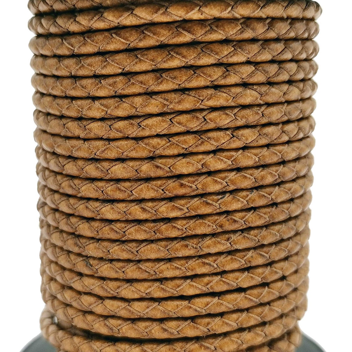 3mm Round Braided Leather Cord Tan Distressed Leather Bolo Tie Etsy