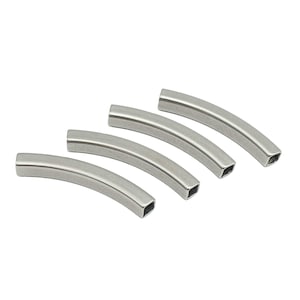 ShapesbyX - 4 tubos de acero inoxidable crudo, forma cuadrada, 3 mm x 3 mm/4 mm x 4 mm, separadores interiores para bisutería SF174-1