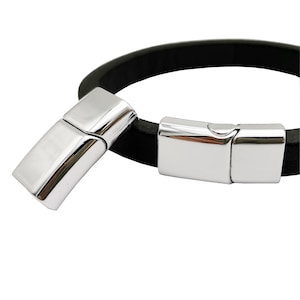 ShapesbyX 3ピース マグネット留め金 ブラック/シルバー/ゴールド 11mmx5.5mm/12 x 6mm 穴 ブレスレット作り リコリスレザーコードエンド MT709-1