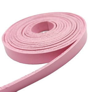 Bande de cuir plate ShapesbyX 10 mm rose 10 mm x 2 mm Bracelet en cuir véritable 1 yard GF10M-85