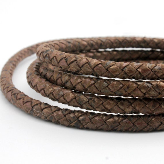 8MM THICK BRAIDED COWHIDE LEATHER CORD TOP QUALITY BLACK OR BROWN OR NATURAL