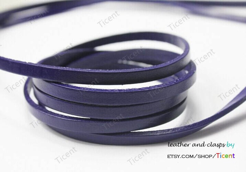 5mm Royal Blue Flat Leather Cord 5mmx2mm Coated Leather Strip-1 YARD GF5M122