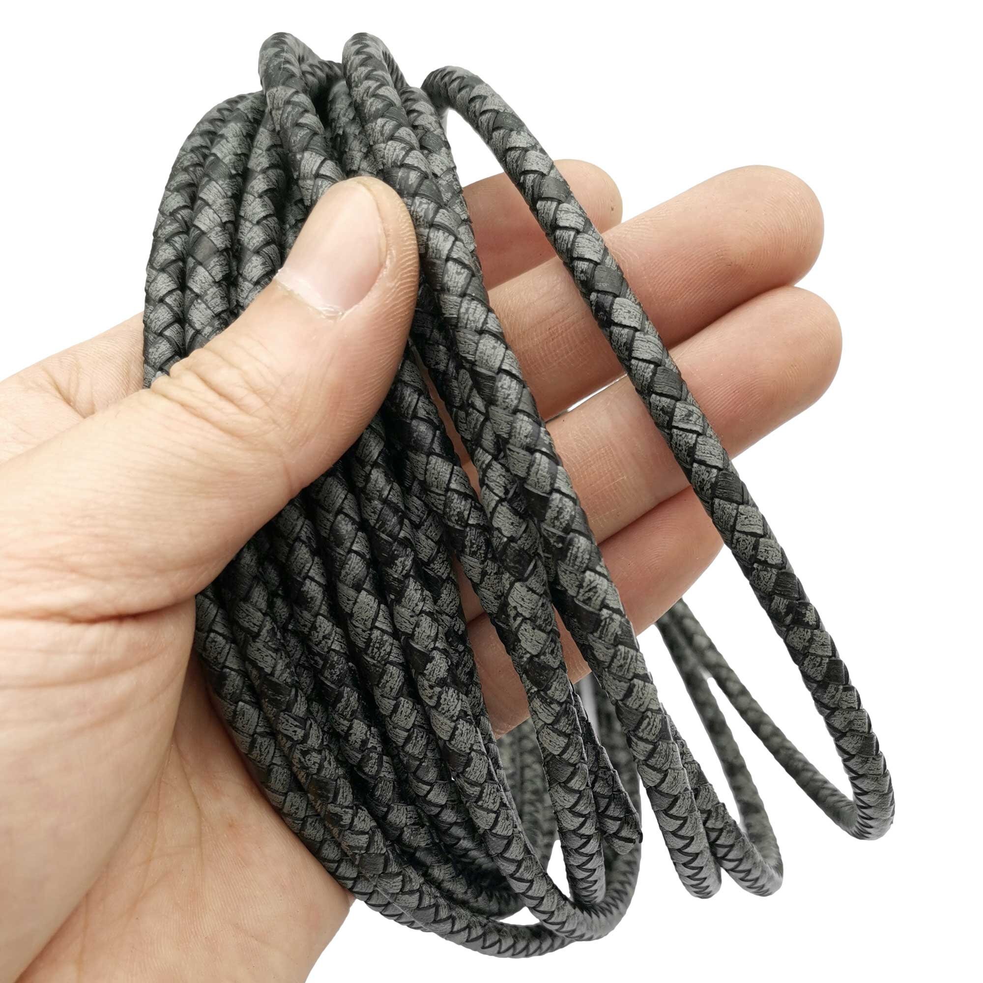 6mm Round Genuine Leather Cord for Jewelry Making 1.1 Yard