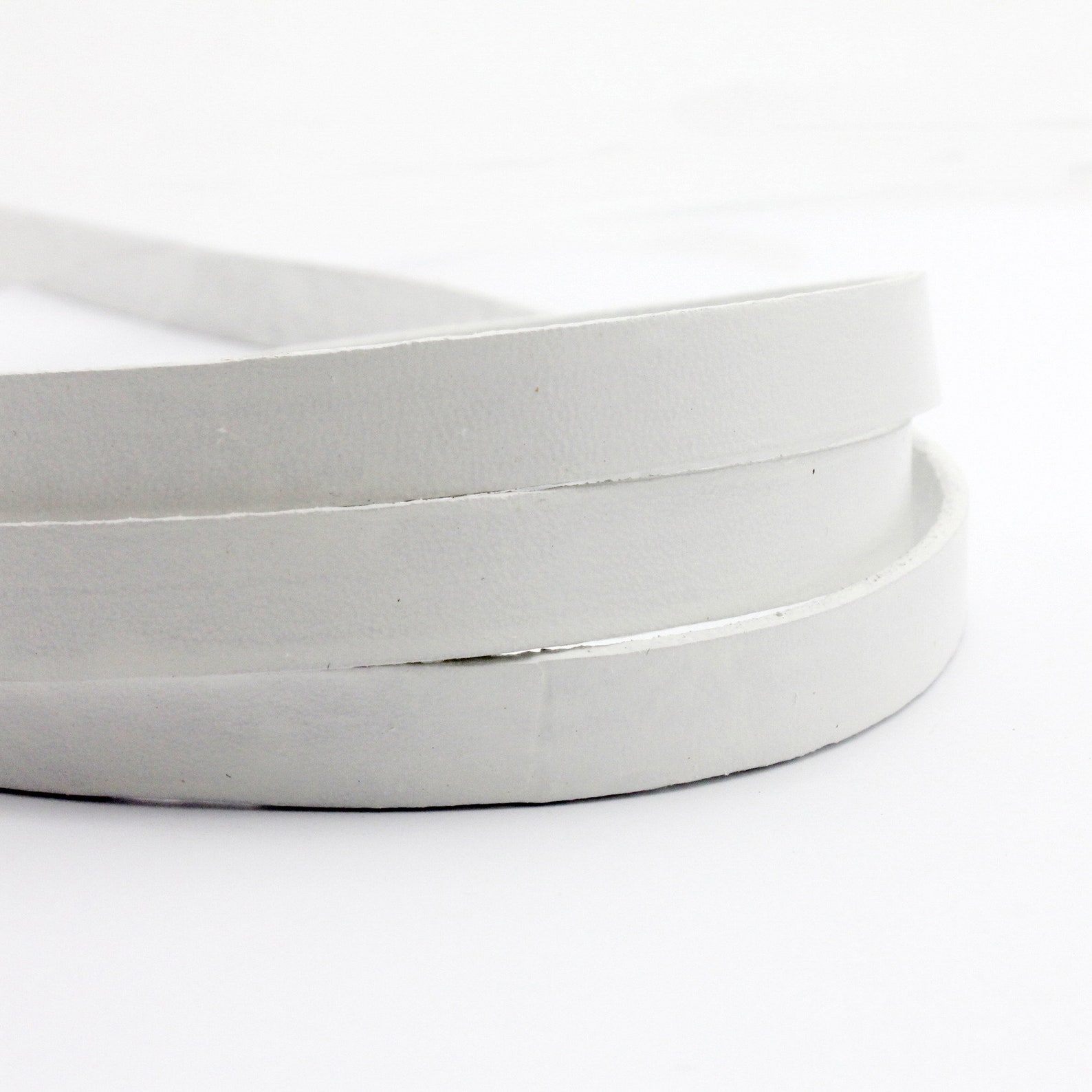 10mm Flat Leather Strip White 10mmx2mm Leather Band for Etsy