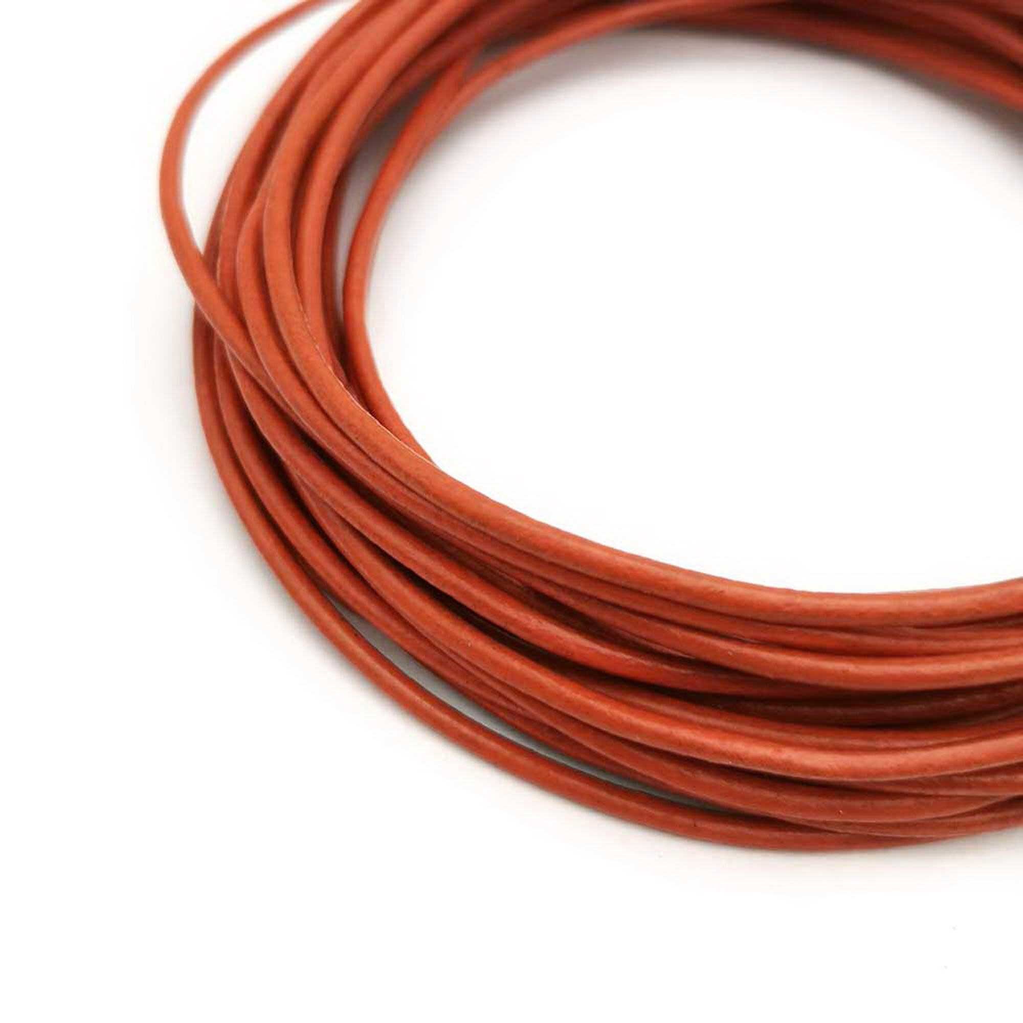Orange Leather Cords 2mm Round Genuine Cowhide Leather Strap 5 Etsy UK