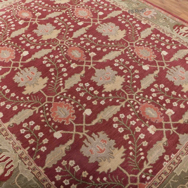 New Authentic Abraham Red Old Design Handmade Traditional Oriental Antique Style 100% Woolen Area PB Rugs & Carpets