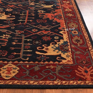 New Authentic Concerting Design Blue Old Design Handmade Traditional Oriental Antique Style 100% Woolen Area PB Rugs & Carpets