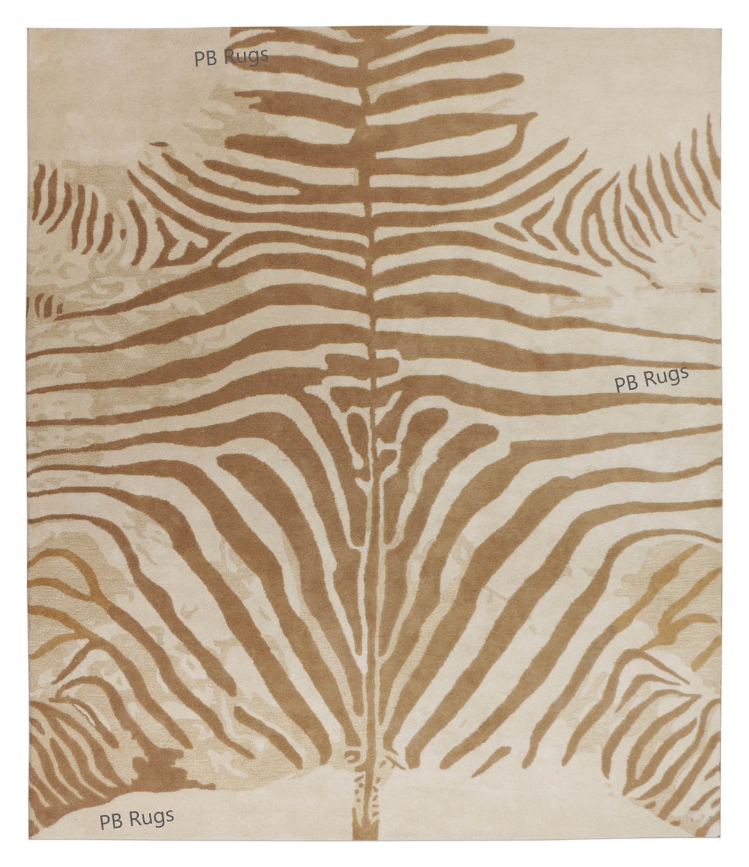 New Authentic Zebra Natural Color Design Handmade Modern Contemporary Style 100% Woolen Area PB ...