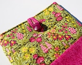 Stunning padded ipad sleeve , ipad case , iPad cover , floral iPad case .