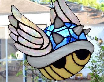 Stained Glass Mario Blue Shell- MADE TO ORDER