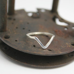 Sterling Silver Knuckle Ring - Handmade - Funky - Chevron