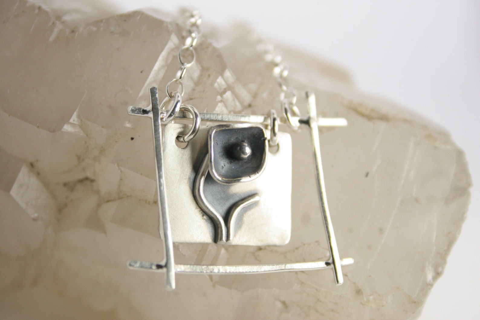 Sterling Silver Necklace Funky Etsy
