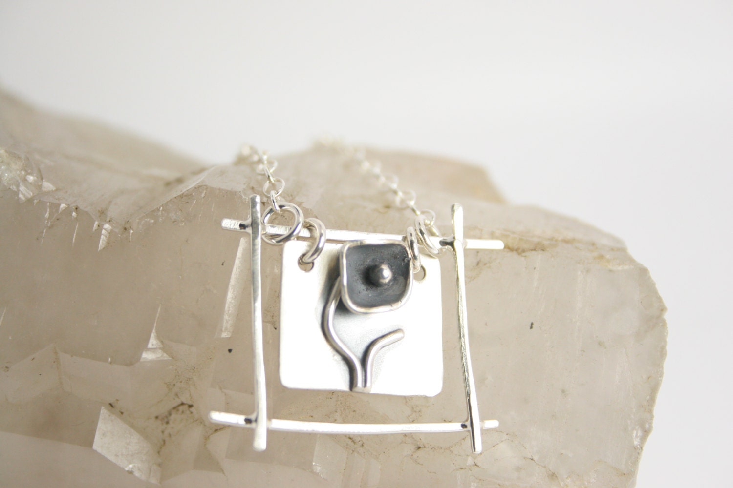Sterling Silver Necklace Funky Etsy