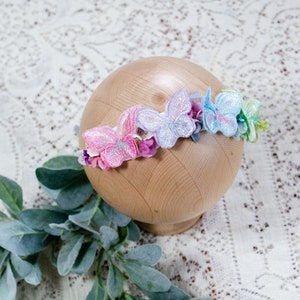 Butterfly tieback for baby, 3D flower Headband, Newborn Headband, Flower Headband, Headband, Pastel Tieback, Newborn Photography Prop