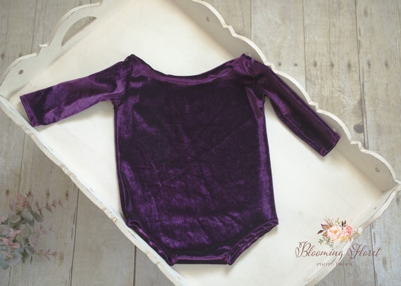 purple velvet romper