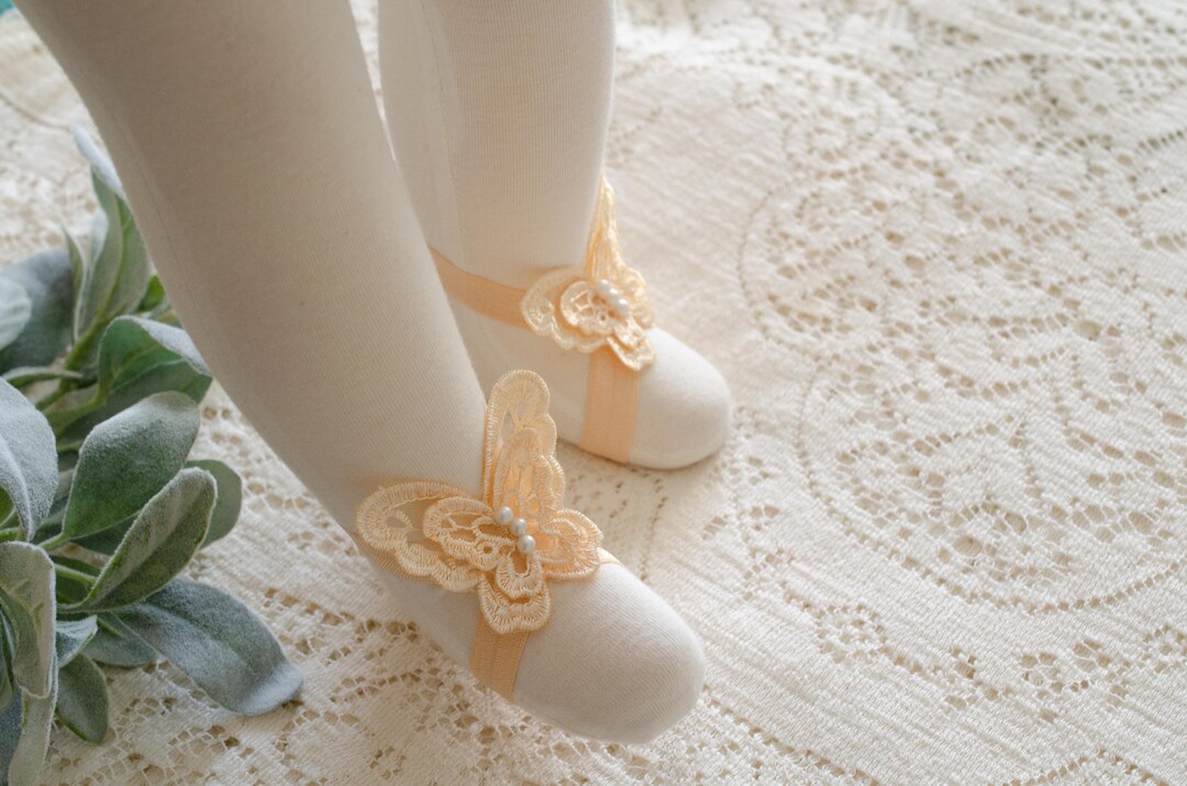 Butterfly Baby Shoes, White Butterfly Baby Barefoot Sandals, Baby ...