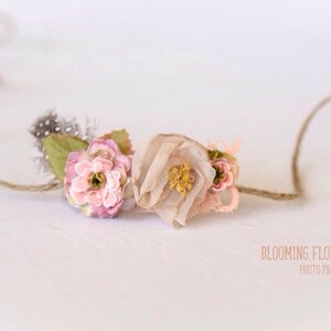 Newborn tieback. Boho flower tieback. Newborn Photography Prop.
