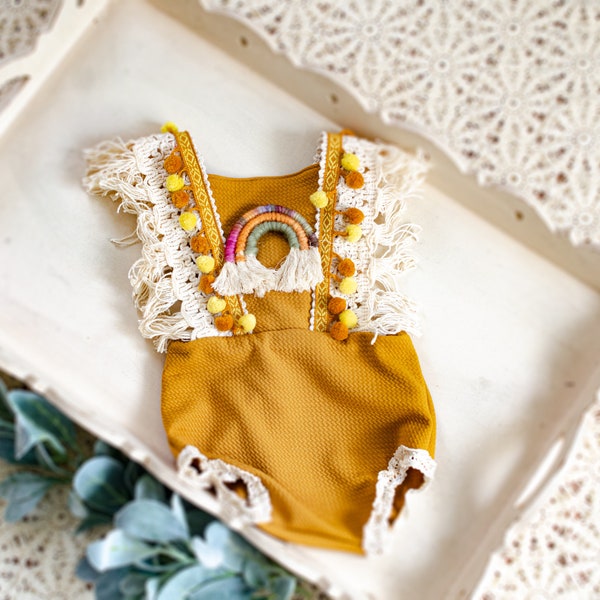 Boho Rainbow Baby Girl Outfit Etsy
