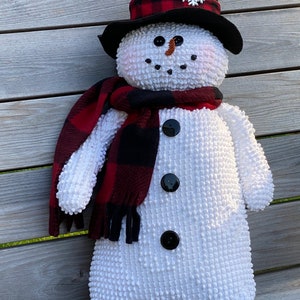 Stewy the Handmade Vintage Chenille Snowman Stump Doll