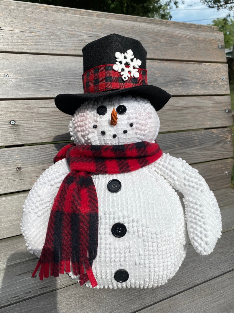 Pete Handmade Vintage Chenille Snowman Doll Etsy