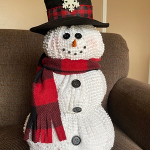 Michael Handmade Vintage Chenille Snowman Doll