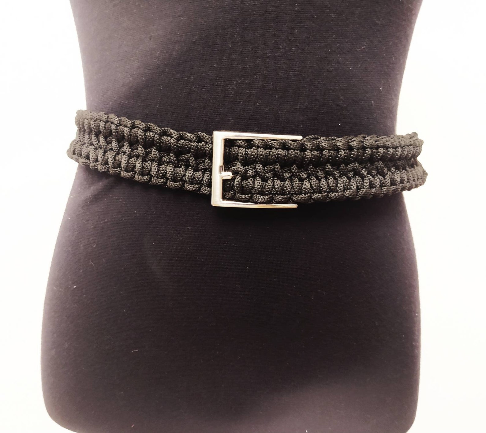 Black macrame men belt black buckle belt Guy belt men's Etsy