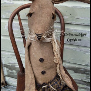 Primitive Bunny with a Heart PATTERN image 2