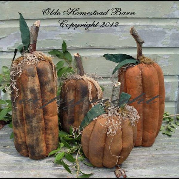 Primitive Tall Grungy Pumpkins EPATTERN