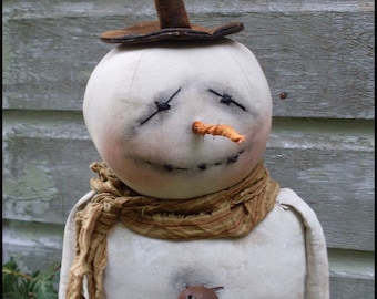 Primitive Standing Snowman Kindred EPATTERN