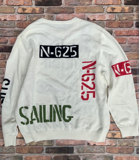Vintage 90’s Nautica Intarsia Sailing Knit XXL Sw… - image 4