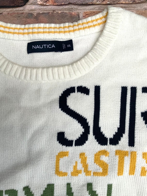 Vintage 90’s Nautica Intarsia Sailing Knit XXL Sw… - image 2