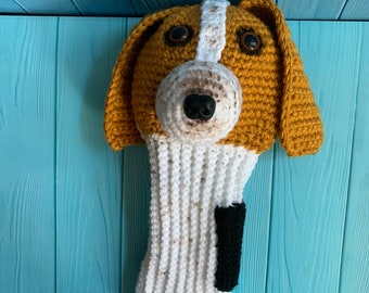 Beagle Golf Club Cover made to order, golf accessory, driver cover, driver sock, Woods cover Photographs must be sent within 24 HOURS