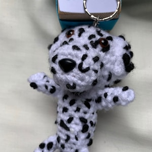 Dalmatian  keyring keychain Doggy  Made to Order Photographs must be sent within 24 HOURS