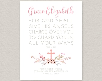 First Communion Gift Girl, Communion Gift Print, Personalized First Holy Communion Gift, Goddaughter Gift, Holy Communion Gift Personalized