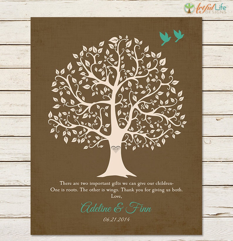 PARENT WEDDING GIFT Parent Thank You Print Wedding Tree Etsy