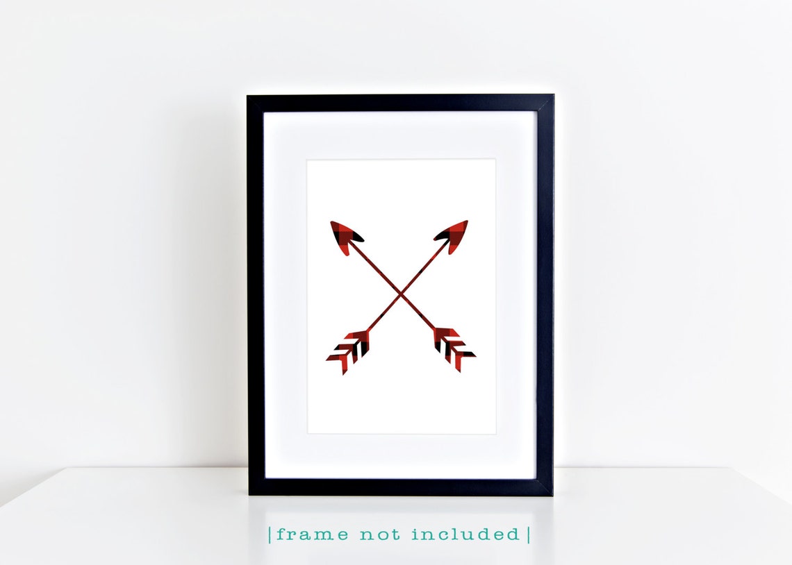 Buffalo Plaid Arrows Print Red Black Lumberjack Boho Chic Etsy