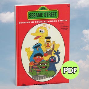 Diseños de Barrio Sésamo (1982) Libro 5082 / Patrones de punto de cruz vintage / Descarga instantánea en PDF