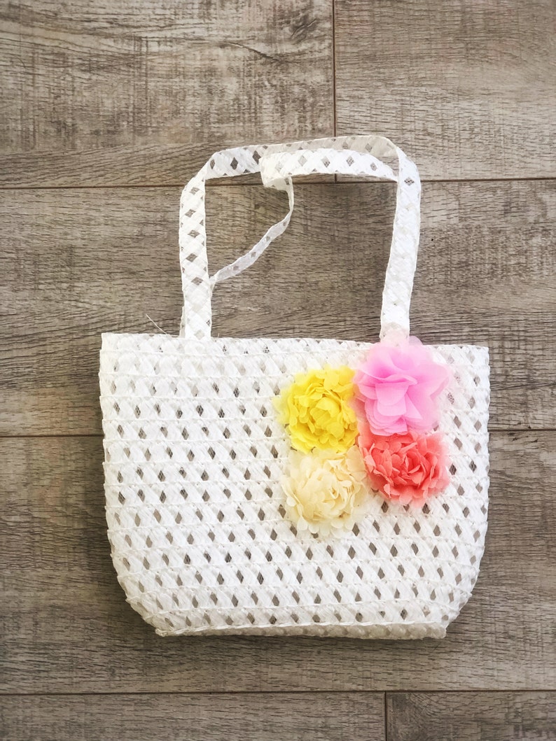 Toddler Purse, White Easter Little Girl Purse, Floral First Bag, Purse