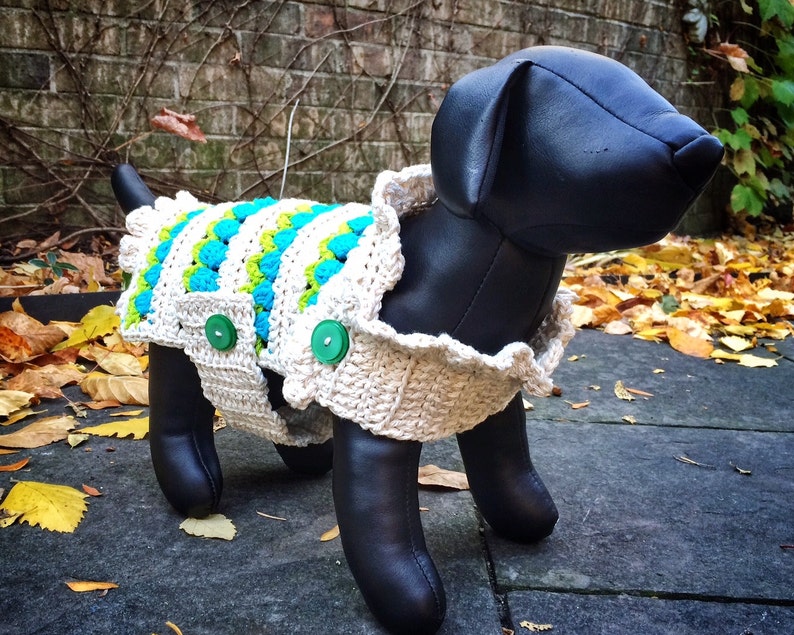 Crochet Dog Sweater Husky Little Dog Unique Handmade White Sweater