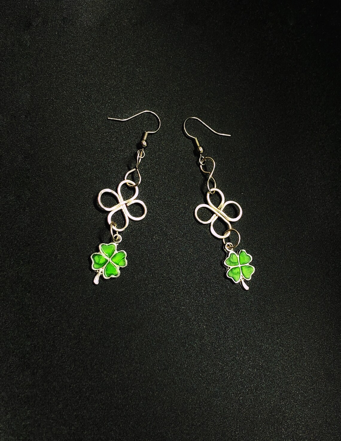 St. Patrick's Day Shamrock Earrings – Green Dangle Hoop Earrings For Women, Zinc Alloy/Acrylic, Good Luck Accessories