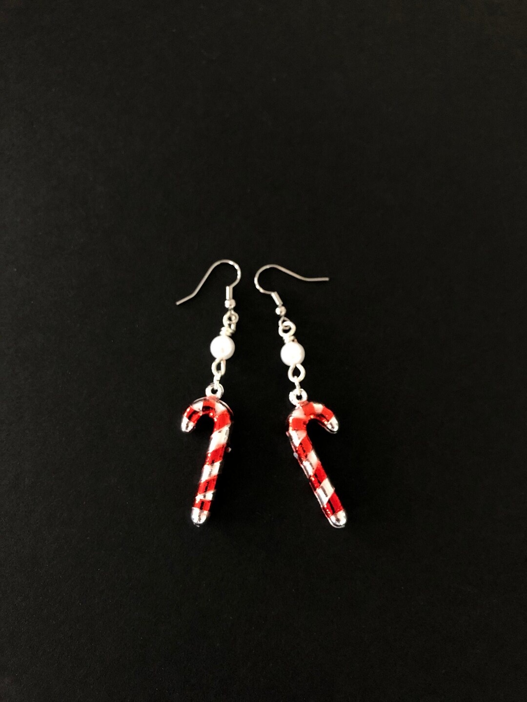 Christmas Jewelry Candy Cane Earrings Dangle Unique Handmade Earrings