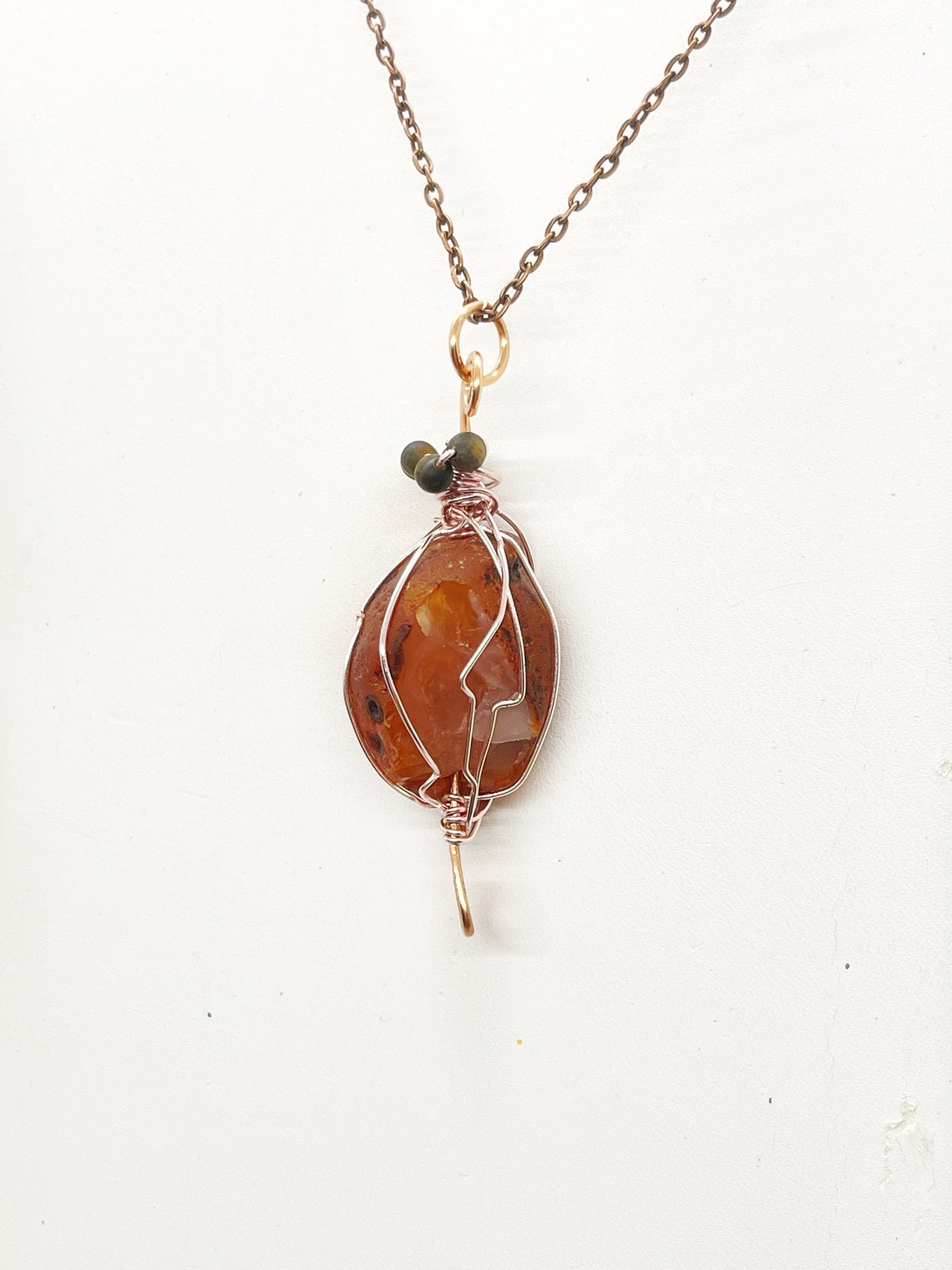 Healing Stones Carnelian Agate Tiger's Eye Copper Wire - Etsy