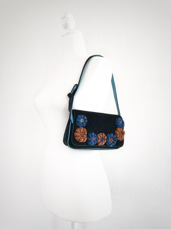 Upcycled Bag Black Velvet Purse Floral Evening Clutch Vintage | Etsy