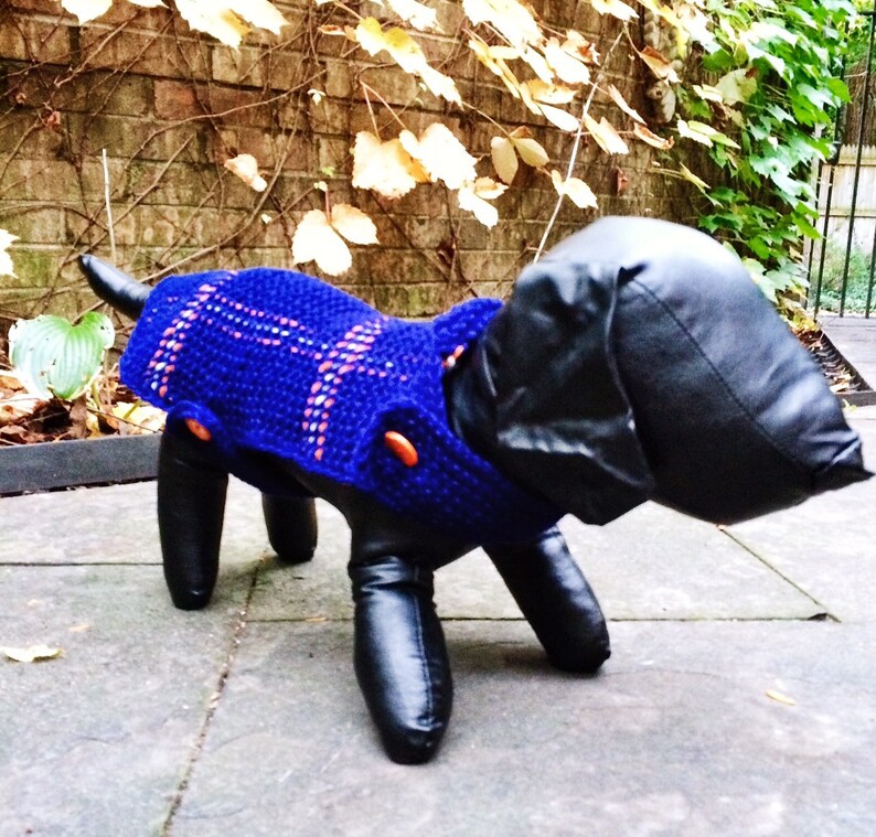 Knit Plaid Dog Sweater Terrier Clothes Blue Tartan Unique Etsy