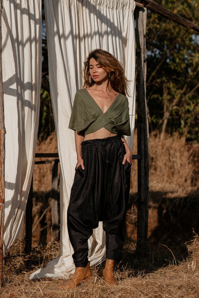 black silk pants outfit